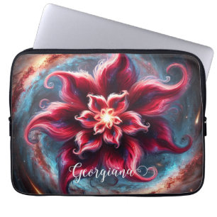 Gepersonaliseerde Feestelijke Bloemen Poinsettia G Laptop Sleeve