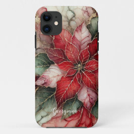 Gepersonaliseerde feestelijke bloemige alcohol ink Case-Mate iPhone case