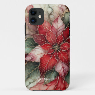 Gepersonaliseerde feestelijke bloemige alcohol ink Case-Mate iPhone case