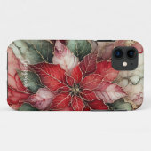 Gepersonaliseerde feestelijke bloemige alcohol ink Case-Mate iPhone case (Achterkant (horizontaal))