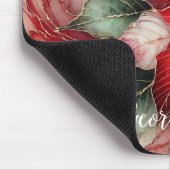 Gepersonaliseerde feestelijke bloemige alcohol ink muismat (Hoek)