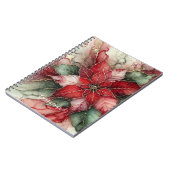 Gepersonaliseerde feestelijke bloemige alcohol ink notitieboek (Linkerzijde)