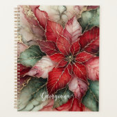 Gepersonaliseerde feestelijke bloemige alcohol ink planner (Voorkant)