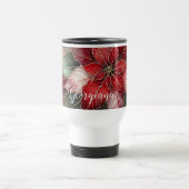 Gepersonaliseerde feestelijke bloemige alcohol ink reisbeker (Center)