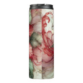 Gepersonaliseerde feestelijke bloemige alcohol ink thermosbeker (Achterkant)