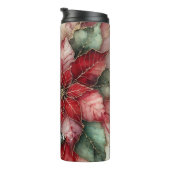 Gepersonaliseerde feestelijke bloemige alcohol ink thermosbeker (Geroteerd rechts)