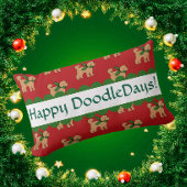 Gepersonaliseerde feestelijke Doodle Dog Red Kussen