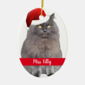 Gepersonaliseerde feestelijke feestdagen keramisch ornament (Voorkant)