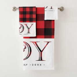 Gepersonaliseerde feestelijke feestkerst bad handdoek