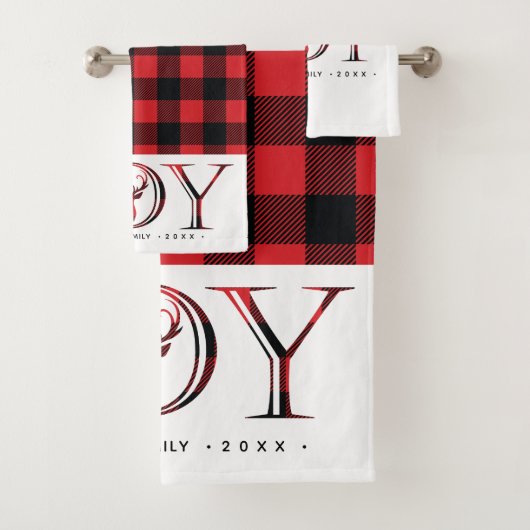 Gepersonaliseerde feestelijke feestkerst bad handdoek (Insitu)