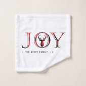 Gepersonaliseerde feestelijke feestkerst bad handdoek (Wasdoekje)