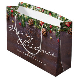 Gepersonaliseerde feestelijke feestkerst groot cadeauzakje