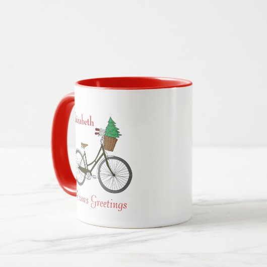 Gepersonaliseerde feestelijke fietsseizoenen Groet Mok (Voorkant links)