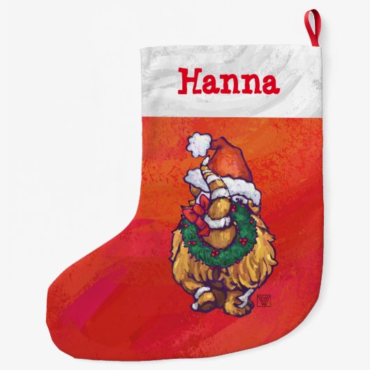 Gepersonaliseerde feestelijke gemberkerst grote kerstsok (Achterkant)