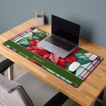 Gepersonaliseerde feestelijke Glas in lood poinset