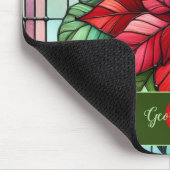 Gepersonaliseerde feestelijke Glas in lood poinset Muismat (Hoek)