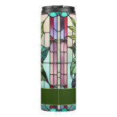 Gepersonaliseerde feestelijke Glas in lood poinset Thermosbeker (Achterkant)