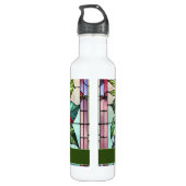 Gepersonaliseerde feestelijke Glas in lood poinset Waterfles (Achterkant)