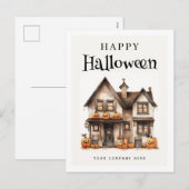 Gepersonaliseerde feestelijke Halloween huis onroe Feestdagenkaart (Voorkant / Achterkant)