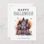 Gepersonaliseerde feestelijke Halloween huis onroe Feestdagenkaart (Voorkant / Achterkant)