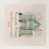 Gepersonaliseerde feestelijke huis puzzel (Horizontaal)