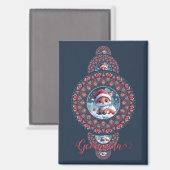 Gepersonaliseerde feestelijke Kawaii Fox siermanda Magneet (Voorkant / Achterkant)