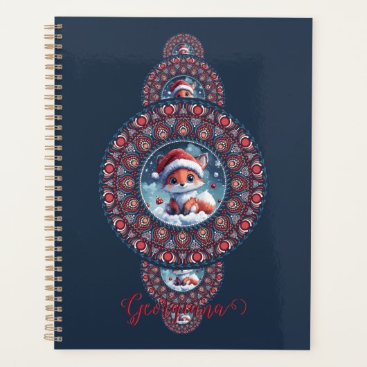Gepersonaliseerde feestelijke Kawaii Fox siermanda Planner (Voorkant)