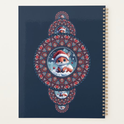 Gepersonaliseerde feestelijke Kawaii Fox siermanda Planner (Achterkant)