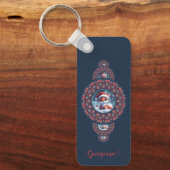 Gepersonaliseerde feestelijke Kawaii Fox siermanda Sleutelhanger (Voorkant)