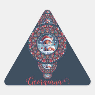 Gepersonaliseerde feestelijke Kawaii Fox siermanda Sticker