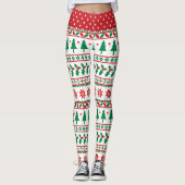 Gepersonaliseerde feestelijke kerst Leggings (Voorkant)