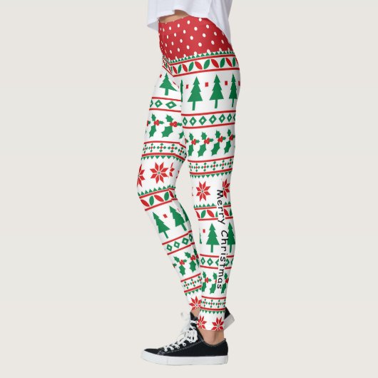 Gepersonaliseerde feestelijke kerst Leggings (Links)