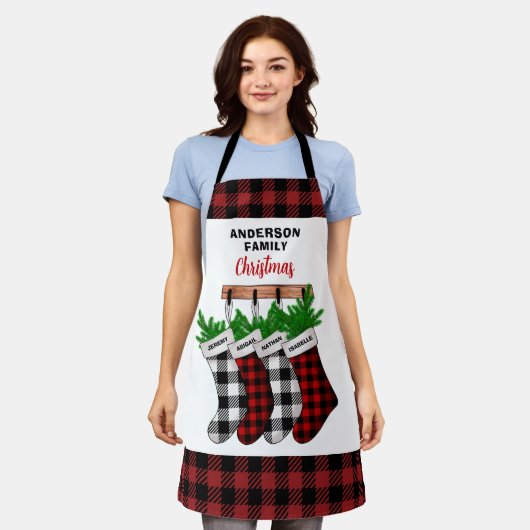 Gepersonaliseerde feestelijke kerstdagen schort (Gedragen)