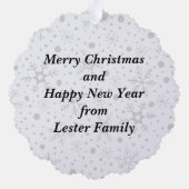 Gepersonaliseerde feestelijke kerstkrans ornament kaart (Achterkant)