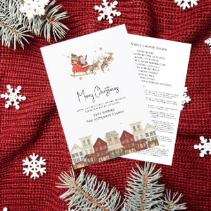 Gepersonaliseerde feestelijke moderne waterverf feestdagenkaart