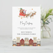 Gepersonaliseerde feestelijke moderne waterverf feestdagenkaart (Staand voorkant)