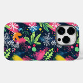 Gepersonaliseerde Feestelijke Neon Snowflakes Case-Mate iPhone Case (Achterkant (horizontaal))