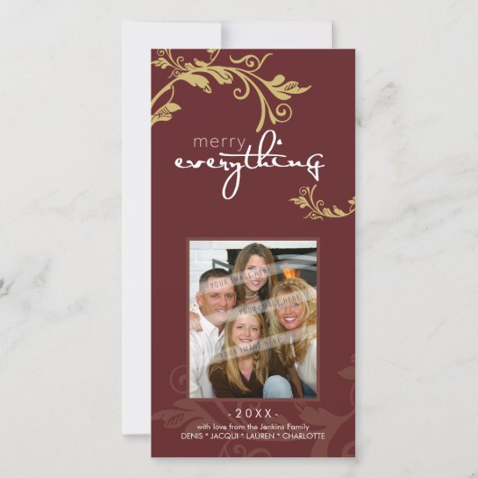 GEPERSONALISEERDE FEESTELIJKE PHOTOCARD:: gewaagde Feestdagenkaart (Voorkant)