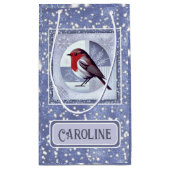 Gepersonaliseerde feestelijke Robin Christmas Desi Klein Cadeauzakje (Achterkant)