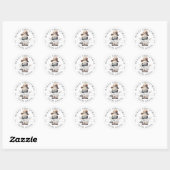 Gepersonaliseerde Feestelijke Sneeuwman Kerst stic Ronde Sticker (Vel)