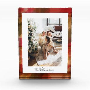 Gepersonaliseerde feestelijke vakantie Warm Plaid Fotoblokken