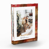 Gepersonaliseerde feestelijke vakantie Warm Plaid  Fotoblokken (Links)