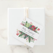 Gepersonaliseerde feestelijke vrolijke kerst decor bedankjes labels (In situ)