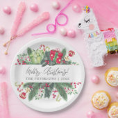 Gepersonaliseerde feestelijke vrolijke kerst decor papieren bordje (Feest)