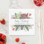Gepersonaliseerde feestelijke vrolijke kerst decor servet (Insitu)