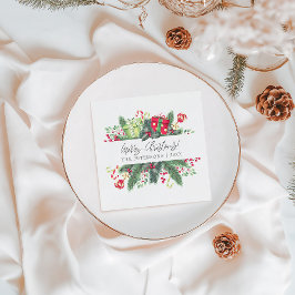 Gepersonaliseerde feestelijke vrolijke kerst decor servet