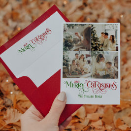Gepersonaliseerde feestelijke vrolijke kersttypogr envelop