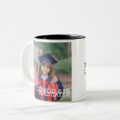 Gepersonaliseerde felicitaties afstuderen Naam kla Tweekleurige Koffiemok (Voorkant links)