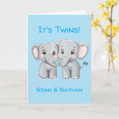 Gepersonaliseerde felicitaties Kaart, Tweelingbaby Kaart (Gele Bloem)