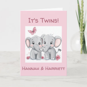 Gepersonaliseerde felicitaties Kaart, Tweelingbaby Kaart